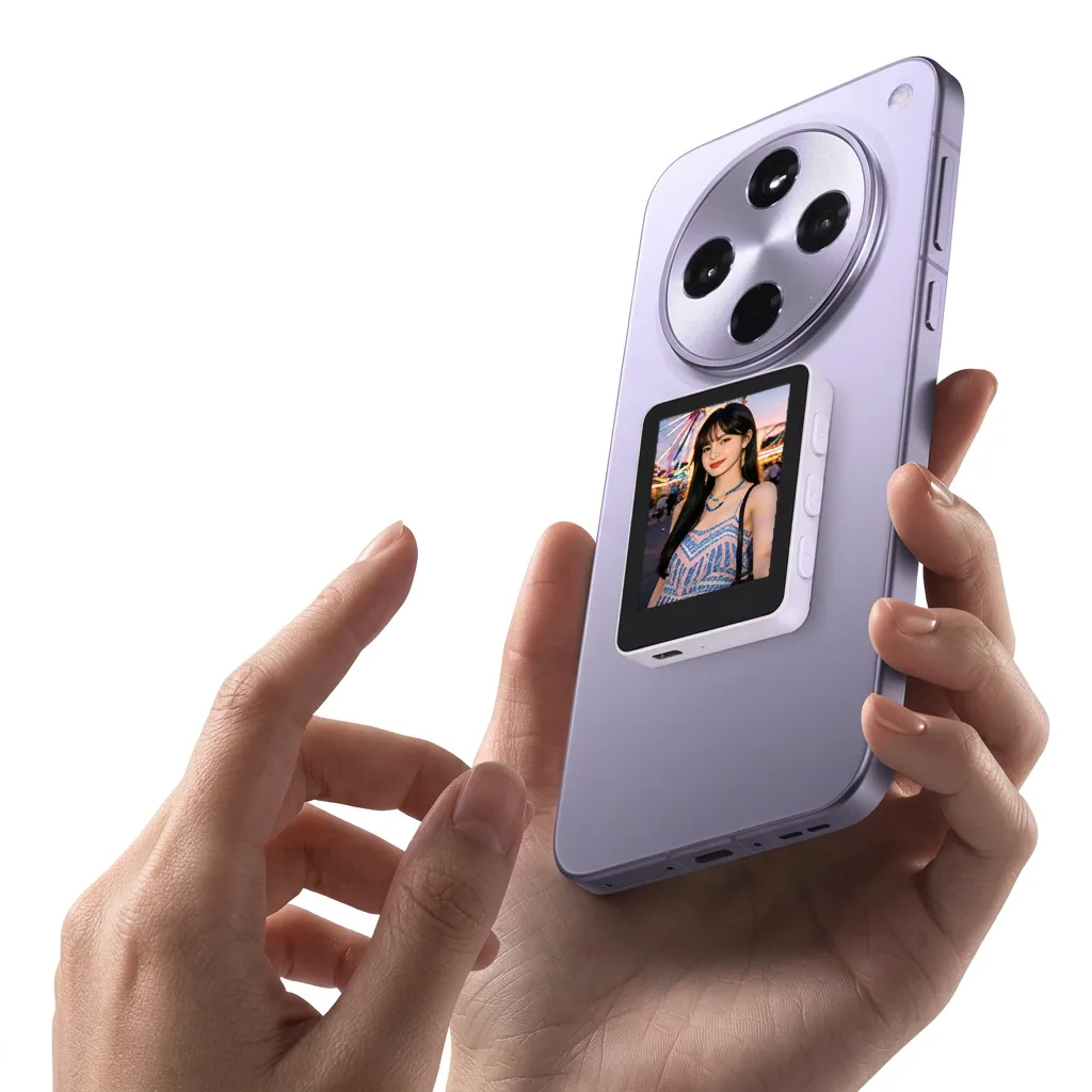 Pantalla magnética para selfies con cámara trasera